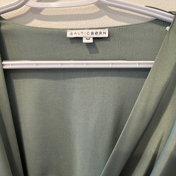 Baltic Born Poppy Satin Midi Dress Sage Green Size Medium - Picture 2 of 5